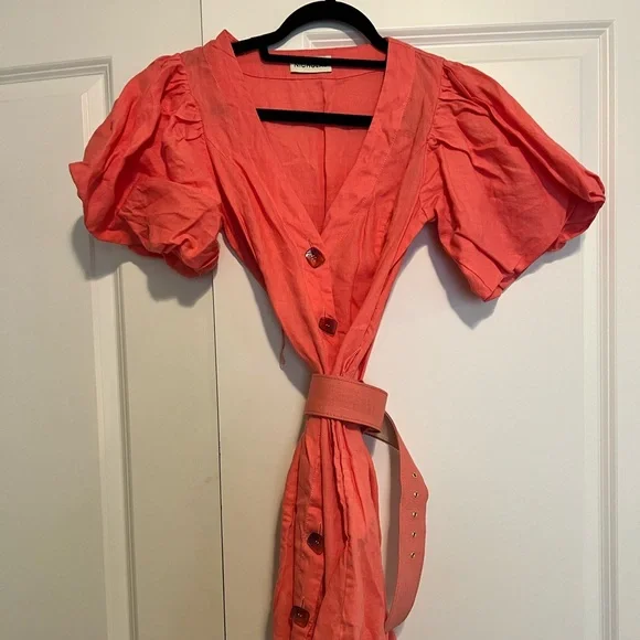 Nicholas Pink Linen Dress - Picture 5 of 8